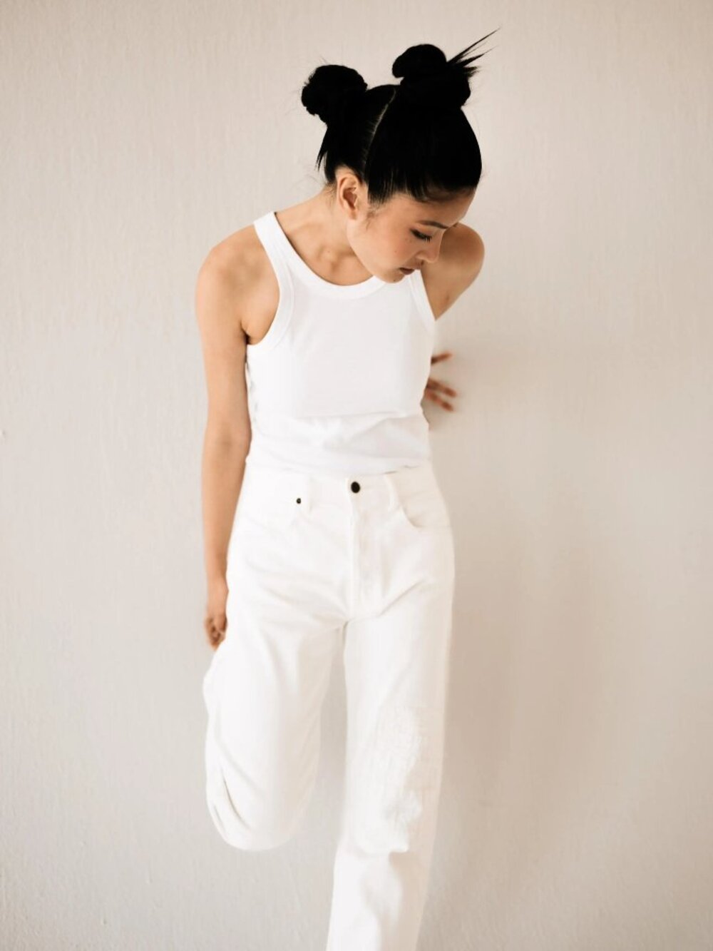 Boro Japanese selvedge white denim boyfriend patchwork jeans